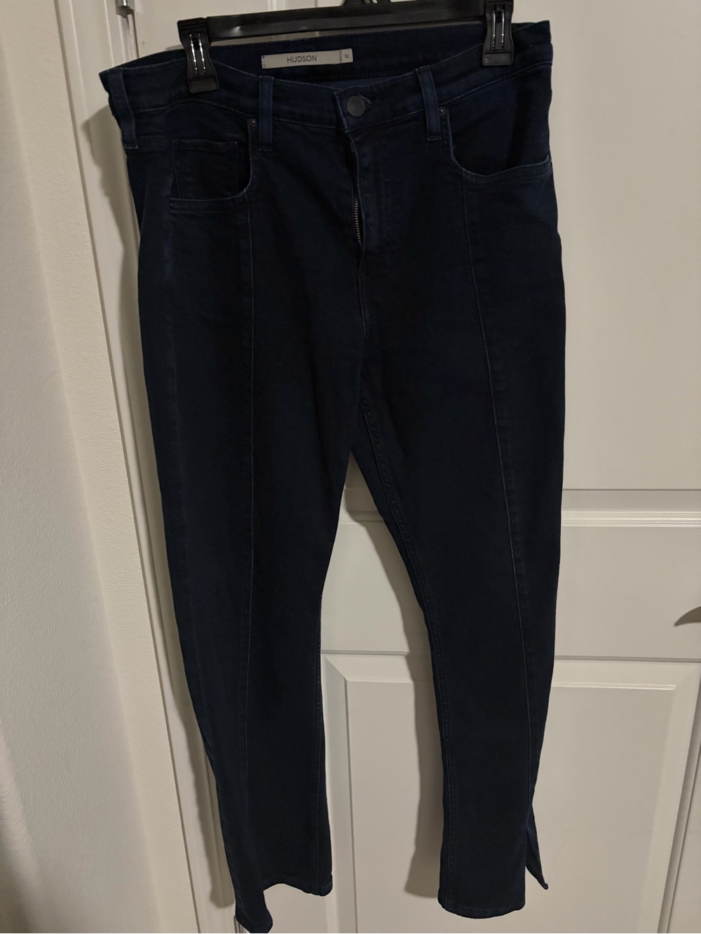 Hudson Jeans Women's Navy Skinny Jeans with ankle slit